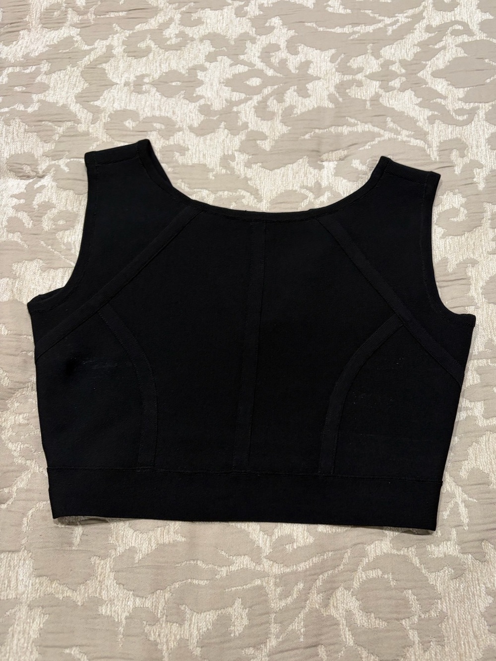 BCBGMaxAzria Black Structured Crop Tank